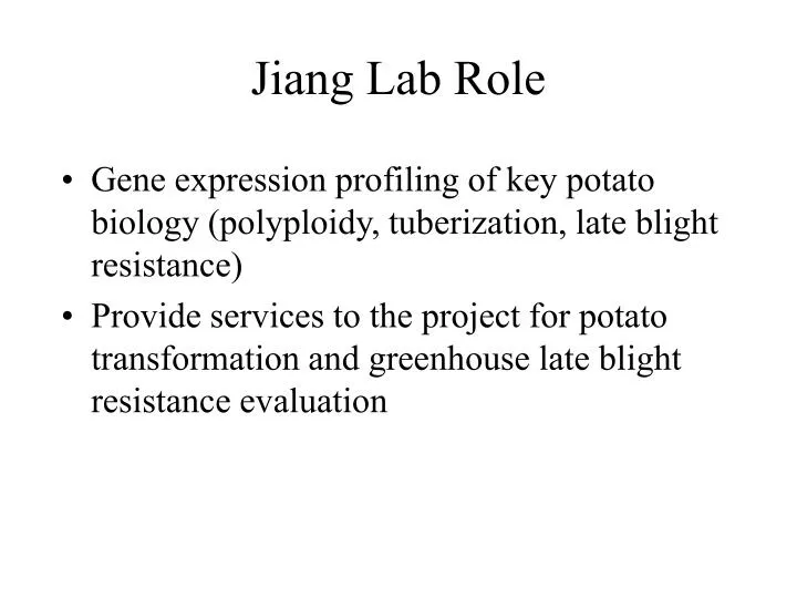 jiang lab role