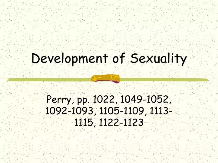 development of sexuality