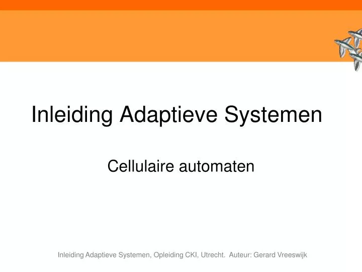 inleiding adaptieve systemen