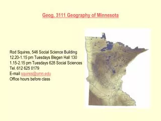 Geog. 3111 Geography of Minnesota