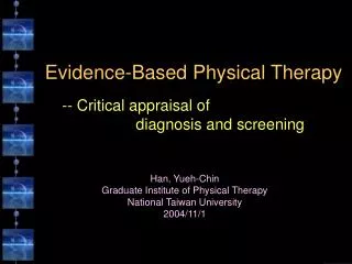 Evidence-Based Physical Therapy