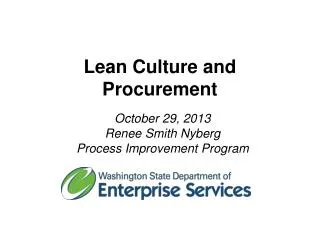 Lean Culture and Procurement
