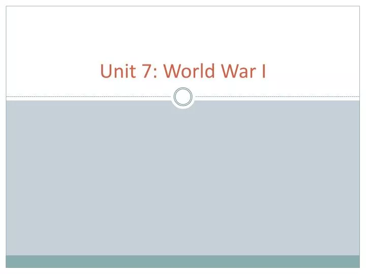 unit 7 world war i