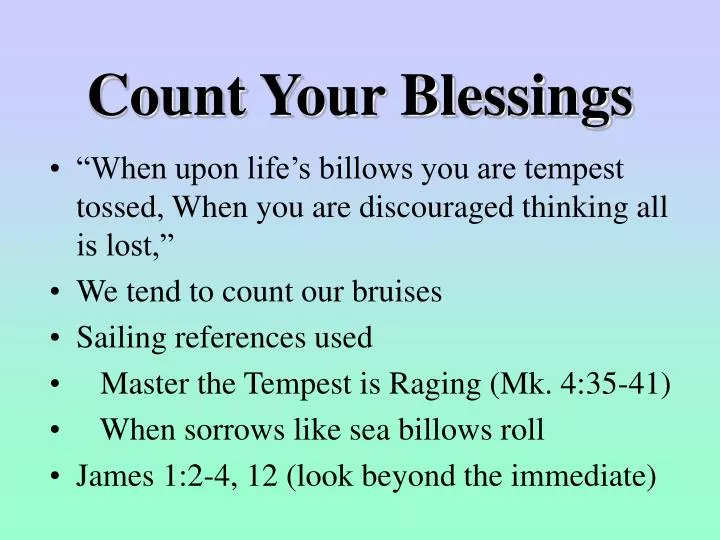 count your blessings