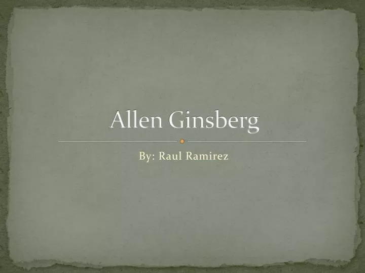 allen g insberg