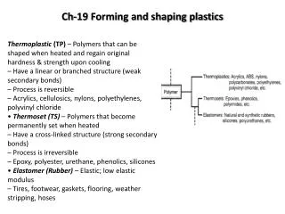 Ch-19 Forming and shaping plastics