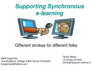 Supporting Synchronous e-learning