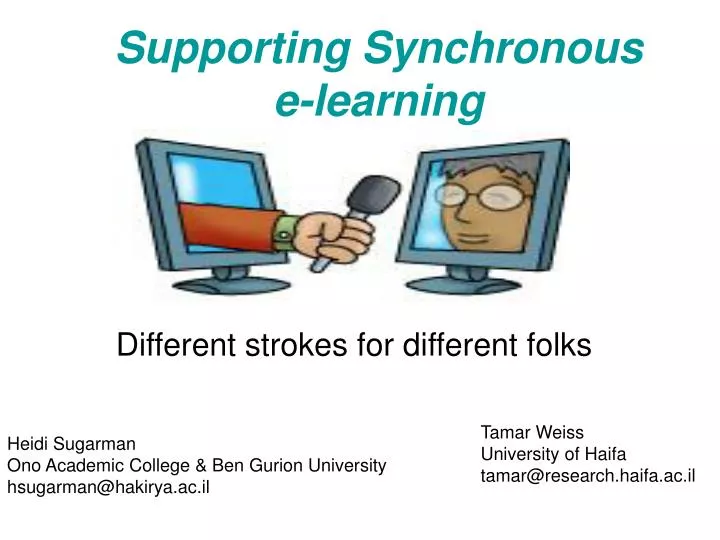 supporting synchronous e learning