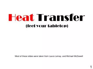 Heat Transfer ( feel your tabletop)