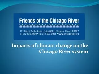 Impacts of climate change on the Chicago River system