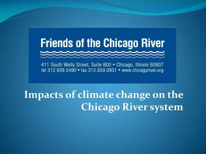 impacts of climate change on the chicago river system