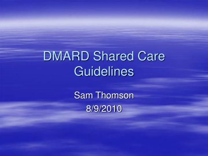 dmard shared care guidelines