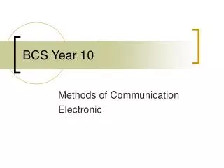 BCS Year 10