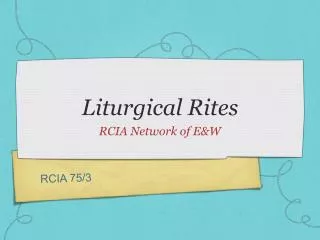 Liturgical Rites