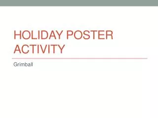 Holiday Poster Activity