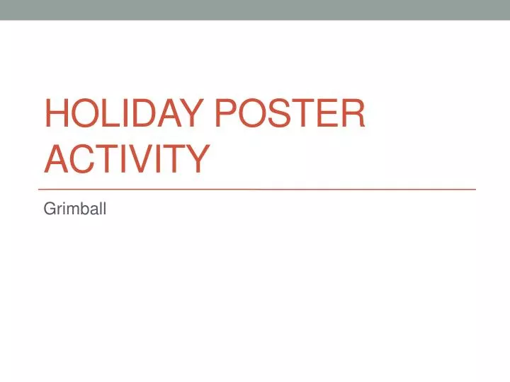 holiday poster activity