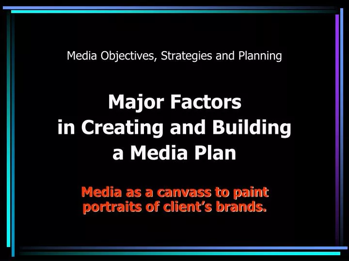 media objectives strategies and planning