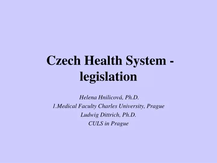 czech health system legislation