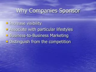 Why Companies Sponsor