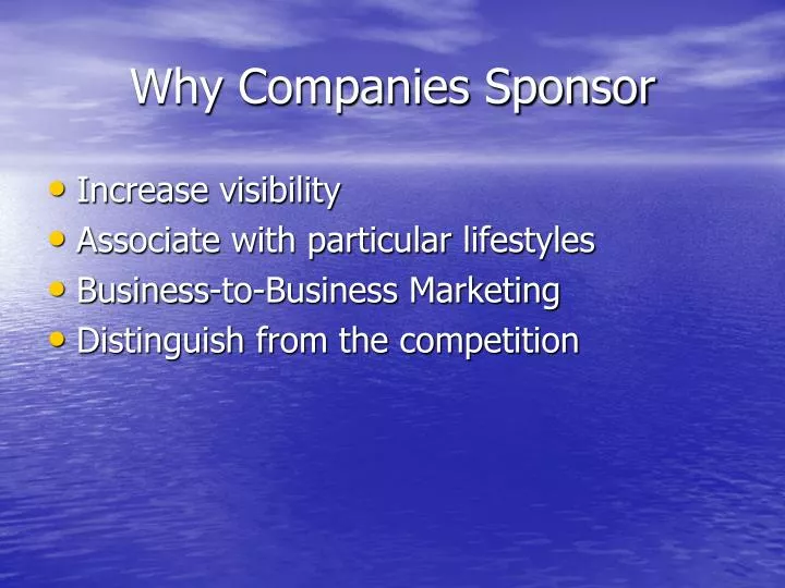 why companies sponsor