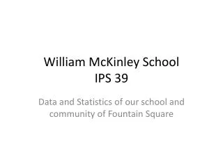 William McKinley School IPS 39