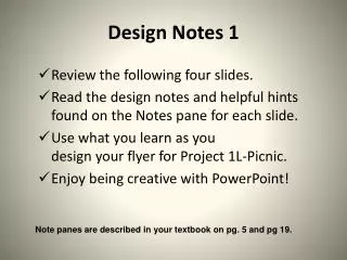 Design Notes 1