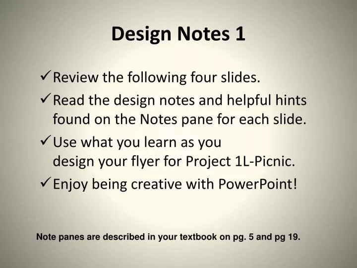 design notes 1