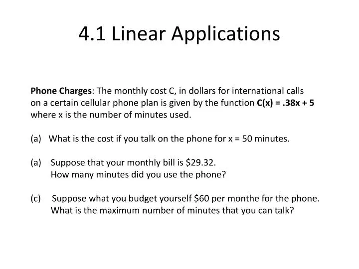 4 1 linear applications