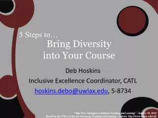 Bring Diversity into Your Course