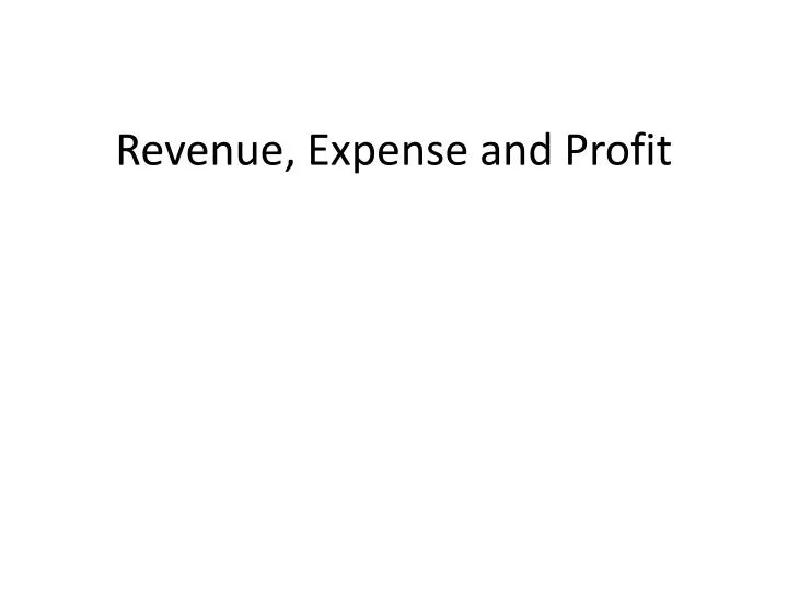revenue expense and profit