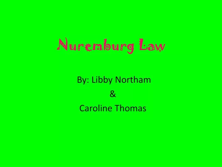 nuremburg law