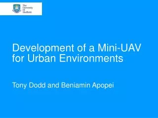 Development of a Mini-UAV for Urban Environments