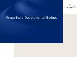 Preparing a Departmental Budget