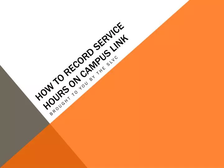 how to record service hours on campus link