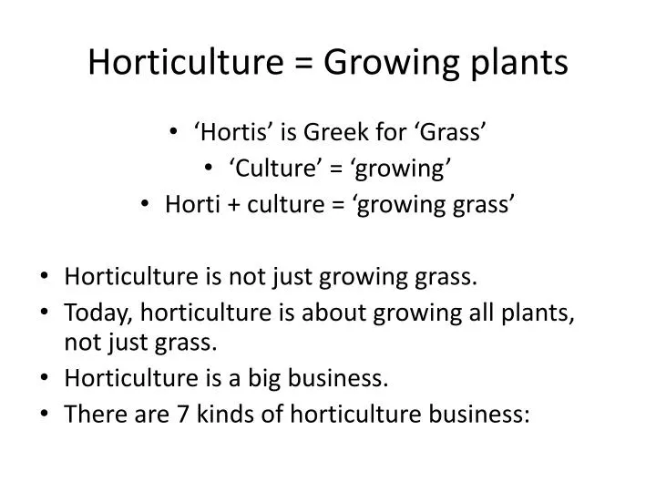 horticulture growing plants