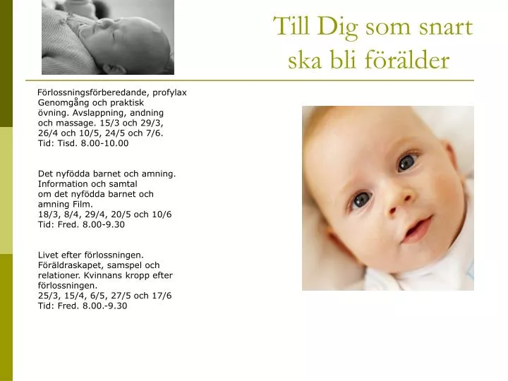 till dig som snart ska bli f r lder