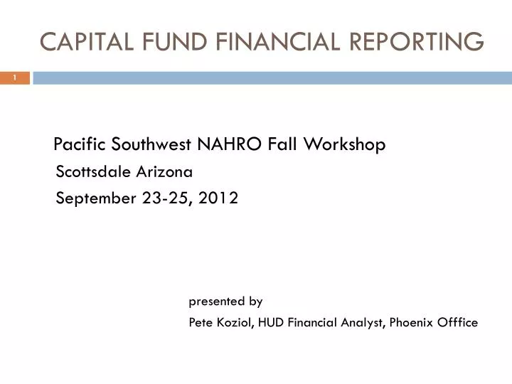 capital fund financial reporting