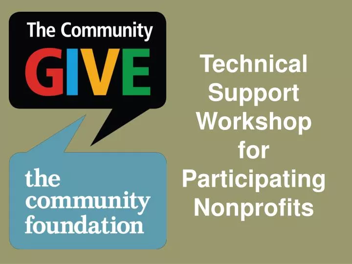 technical support workshop for participating nonprofits