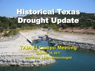 Historical Texas Drought Update