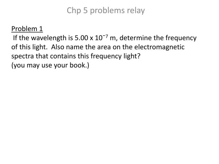 chp 5 problems relay