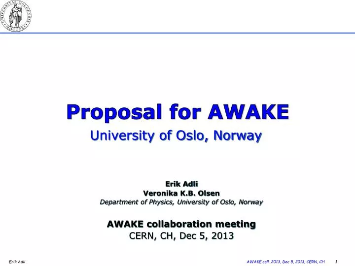 proposal for awake