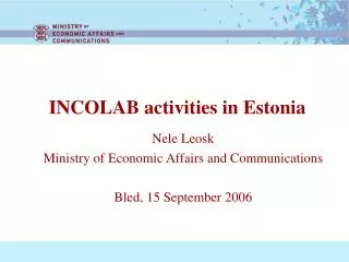 INCOLAB activities in Estonia