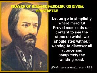 PRAYER OF BLESSED FREDERIC ON DIVINE PROVIDENCE