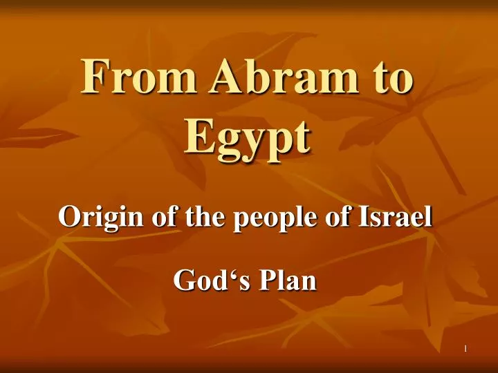 from abram to egypt