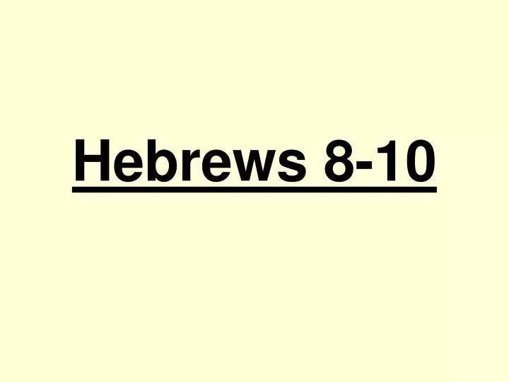 hebrews 8 10