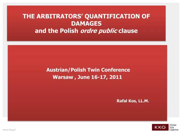the arbitrators quantification of damages and the polish ordre public clause