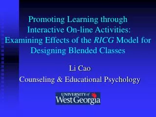Li Cao Counseling &amp; Educational Psychology