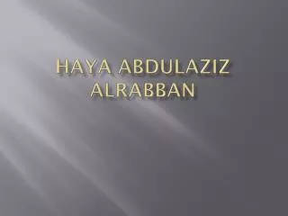 Haya Abdulaziz AlRabban