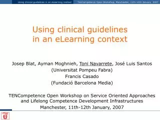 Using clinical guidelines in an eLearning context