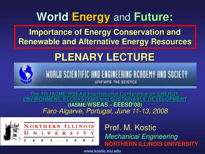 world energy and future plenary lecture